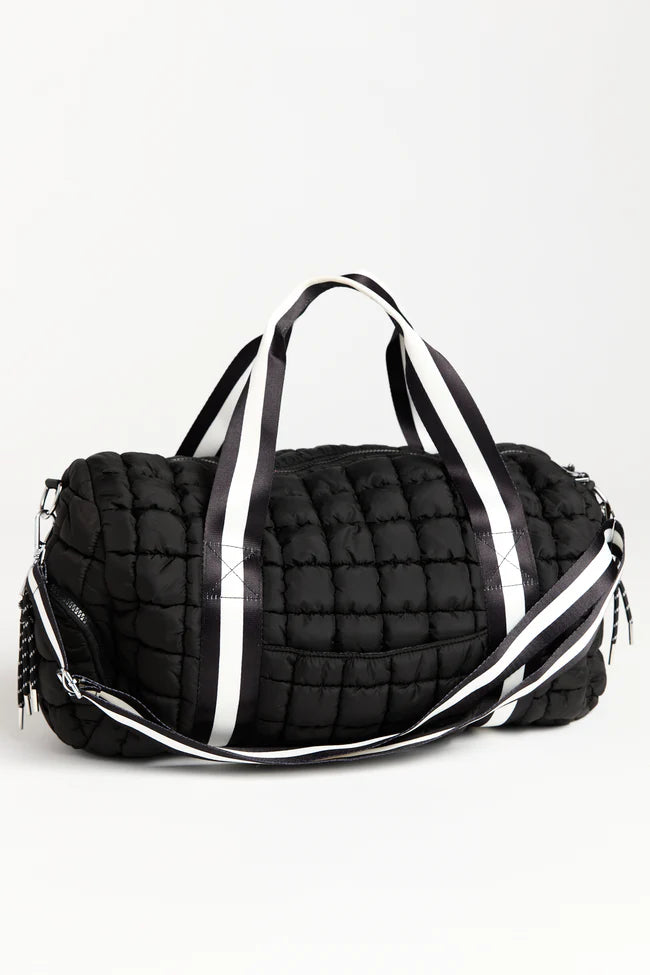 Haylie Active State Black Quilted Duffle Bag SALE