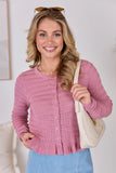 Lucinda Mauve Open Knit Cardigan