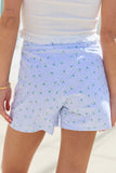 Not So Simple Blue Striped Floral Print Skort