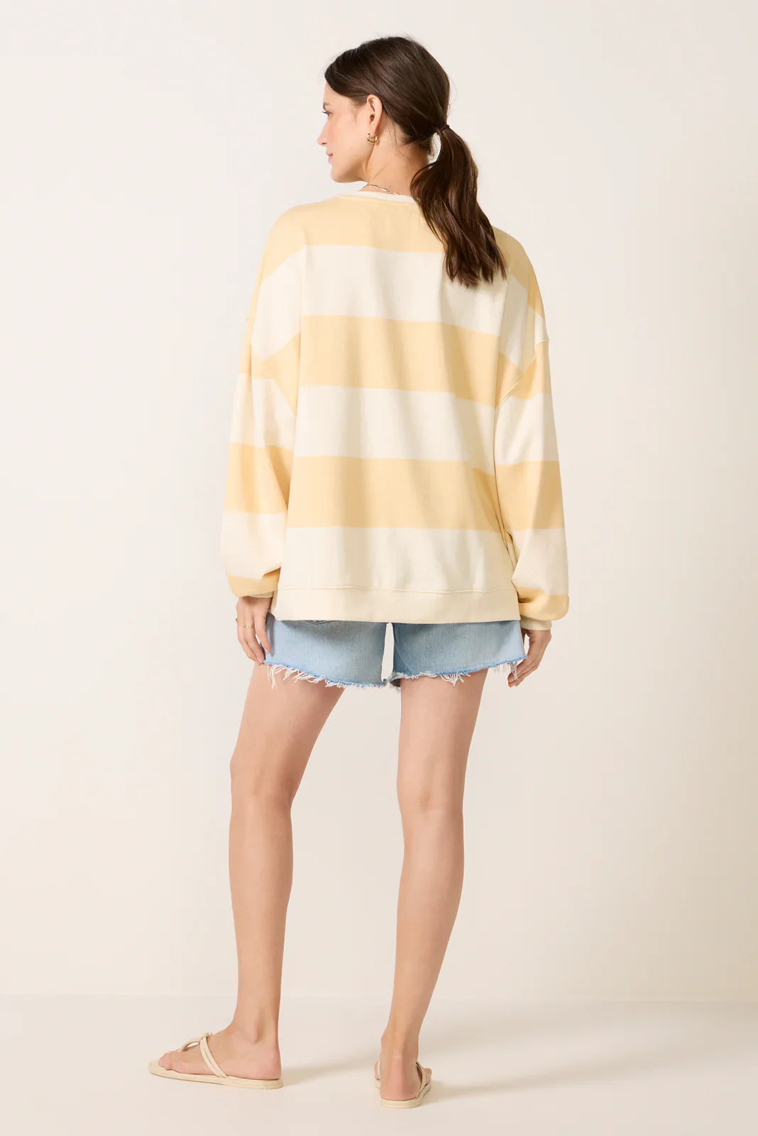 Classic Stripe Crew Wide Sweatshirt