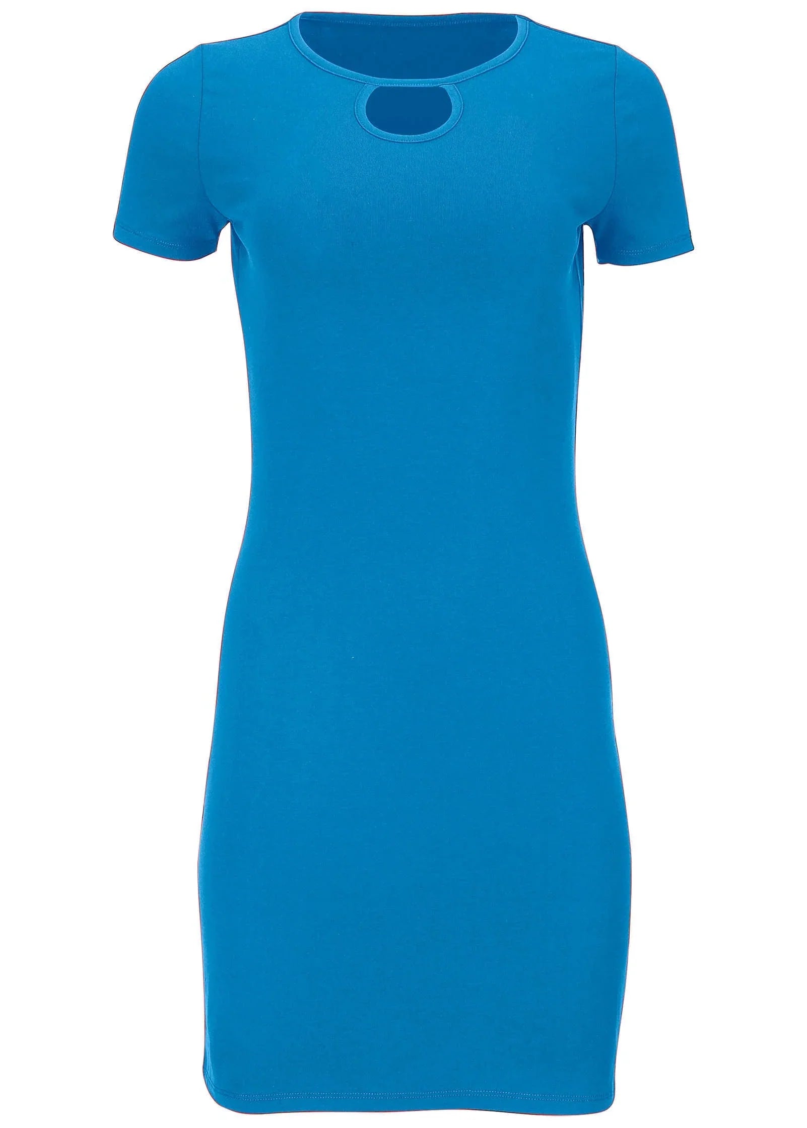 Front Keyhole Mini Dress Blue