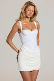 Embellished Corset Mini Dress in White