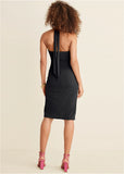 Halter Wrap Dress Jet Black