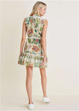 Ruffle Hem Shirt Dress Allover Needlework Floral