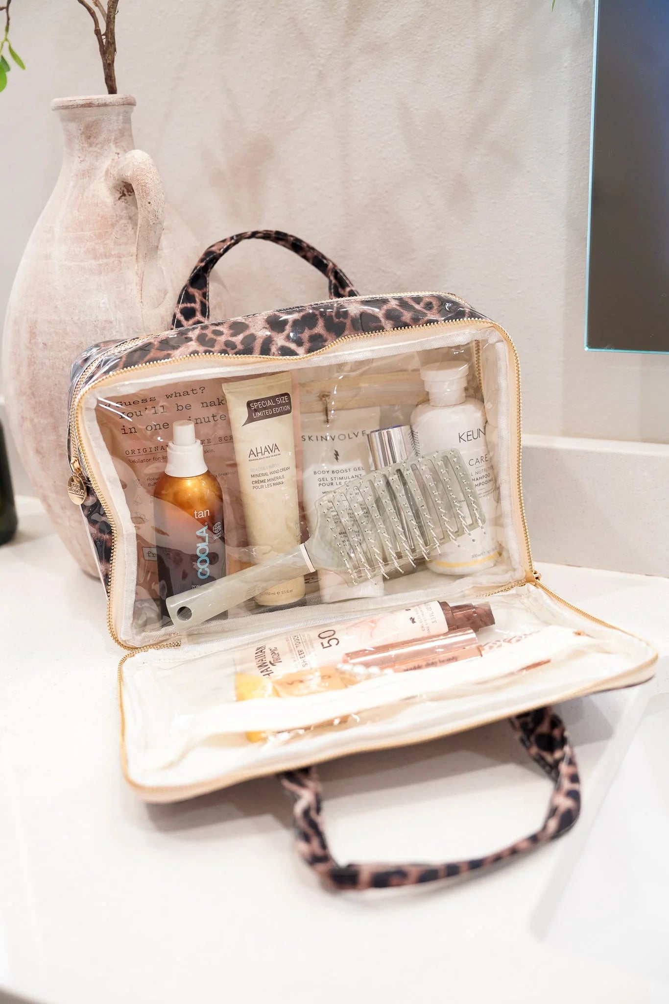 KenzKustomz Clear Coat Toiletry Case Leopard