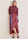 LamÃ Wrap Maxi Skirt Burgundy Lame