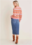 Fair Isle Mock Neck Sweater Peach Dust