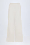 Wide Leg Cotton Poplin Trousers in White