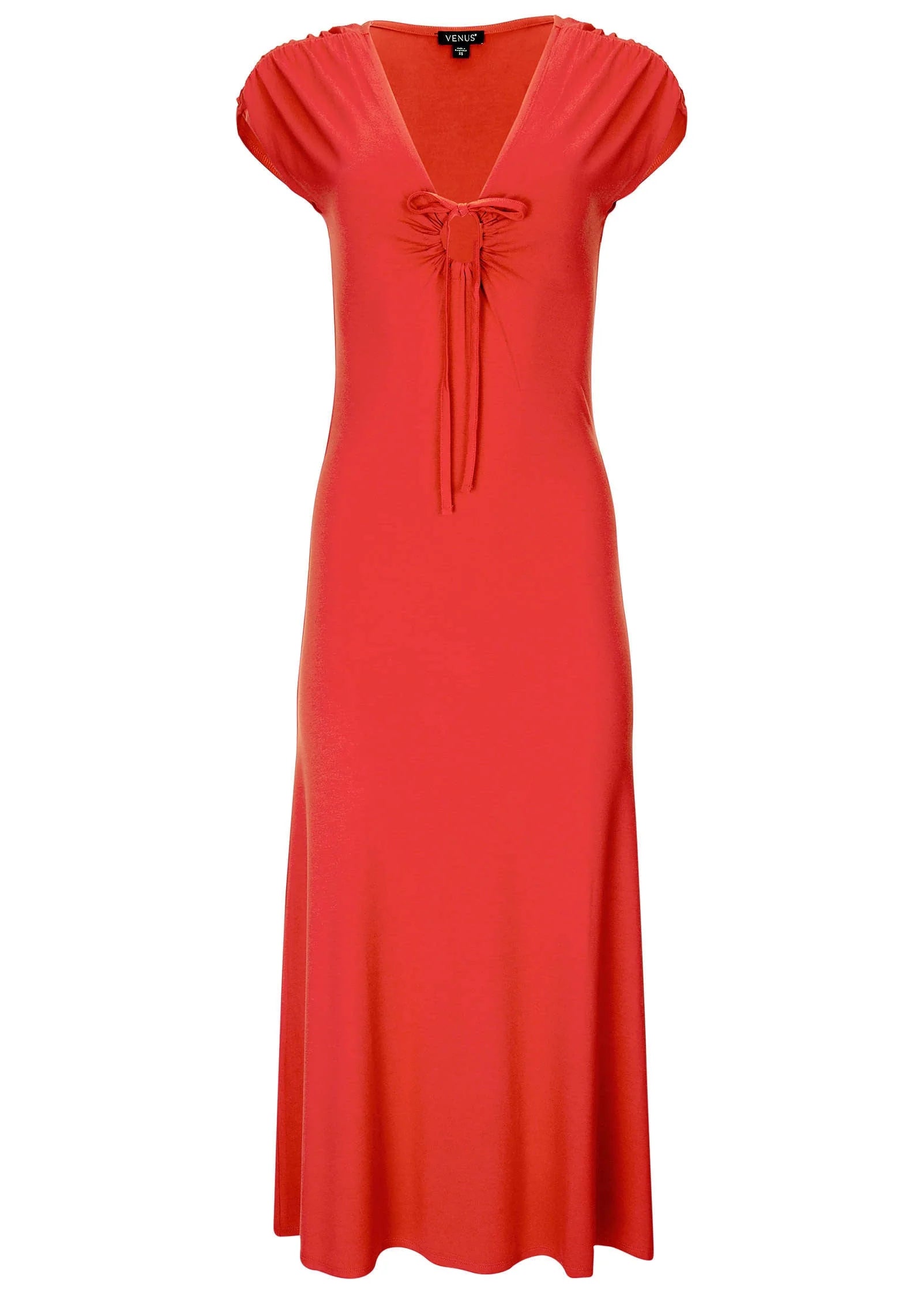 Tie Detail Maxi Dress Rococco Red