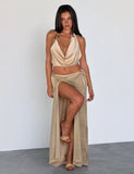 CYRENE TIE MAXI SKIRT GOLD