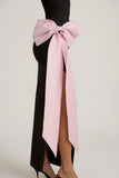 Strapless Bow Detail Maxi Dress in Black