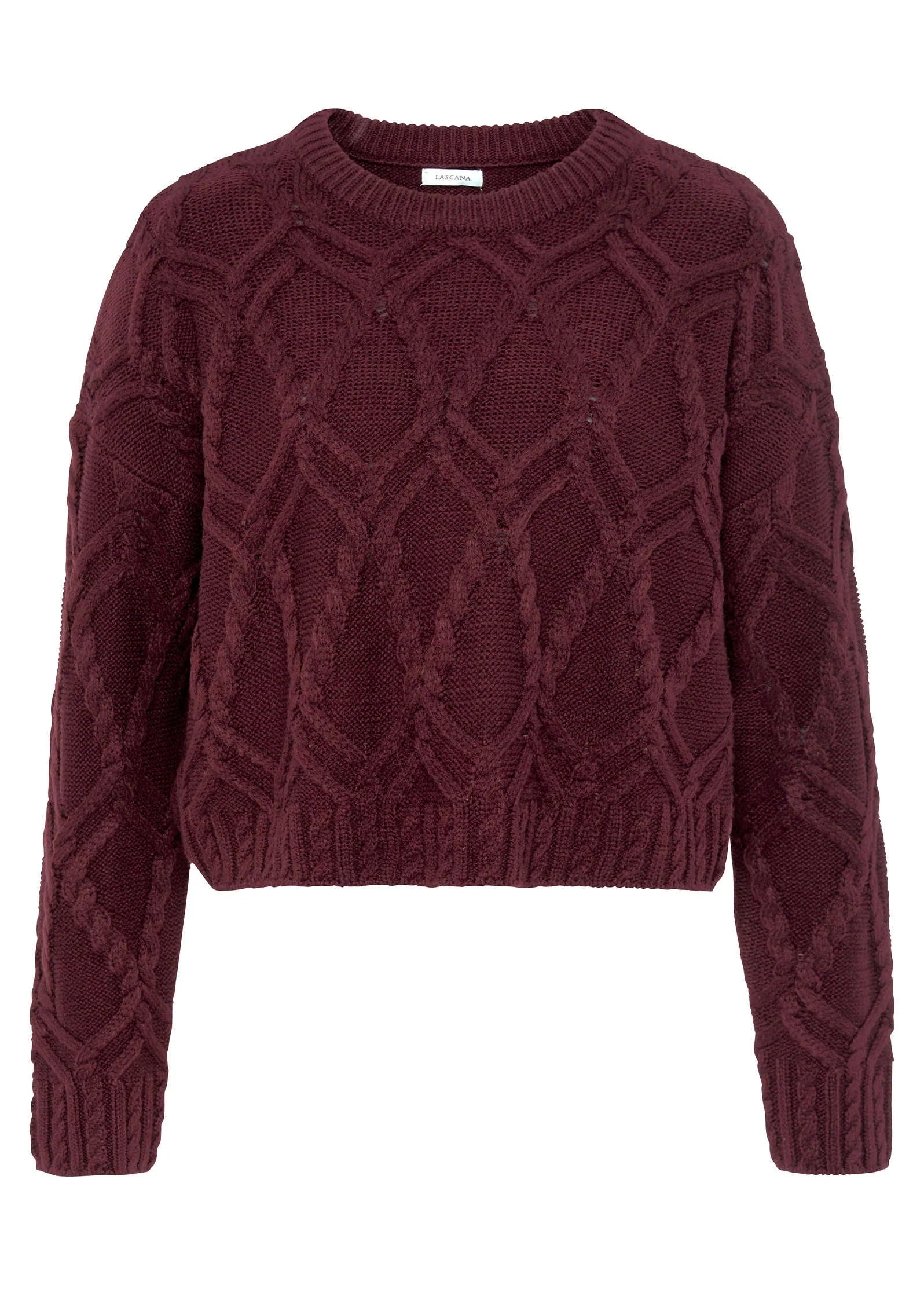 Cable Knit Sweater Burgundy