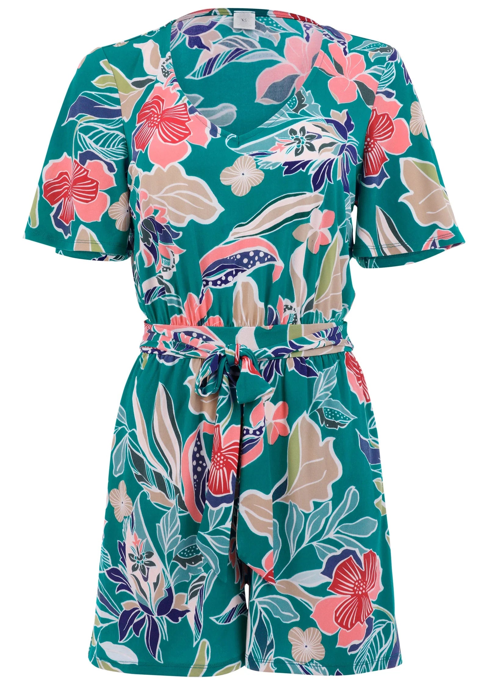 Tie Waist Romper Paradise Floral