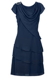 Sleeveless Chiffon Mini Dark Blue