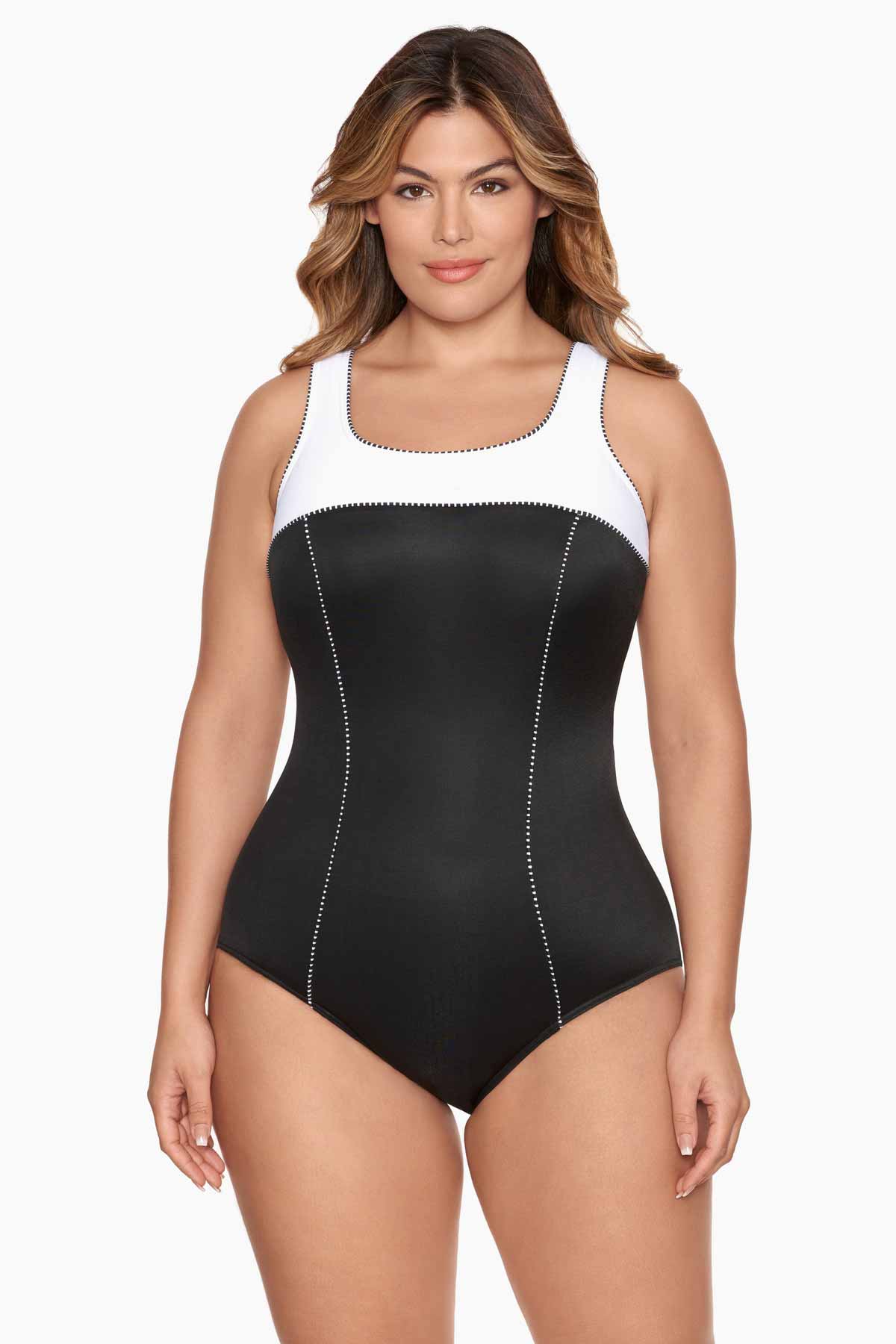 Plus Size Colorblock Touche One Piece