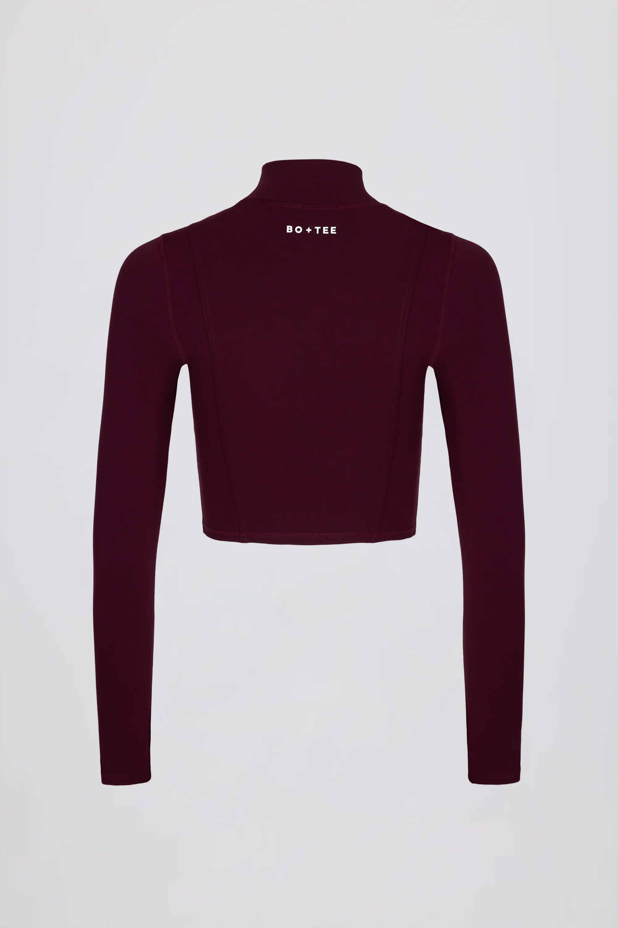 Soft Active Zip Up Cropped Jacket in Burgundy
