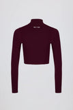 Soft Active Zip Up Cropped Jacket in Burgundy