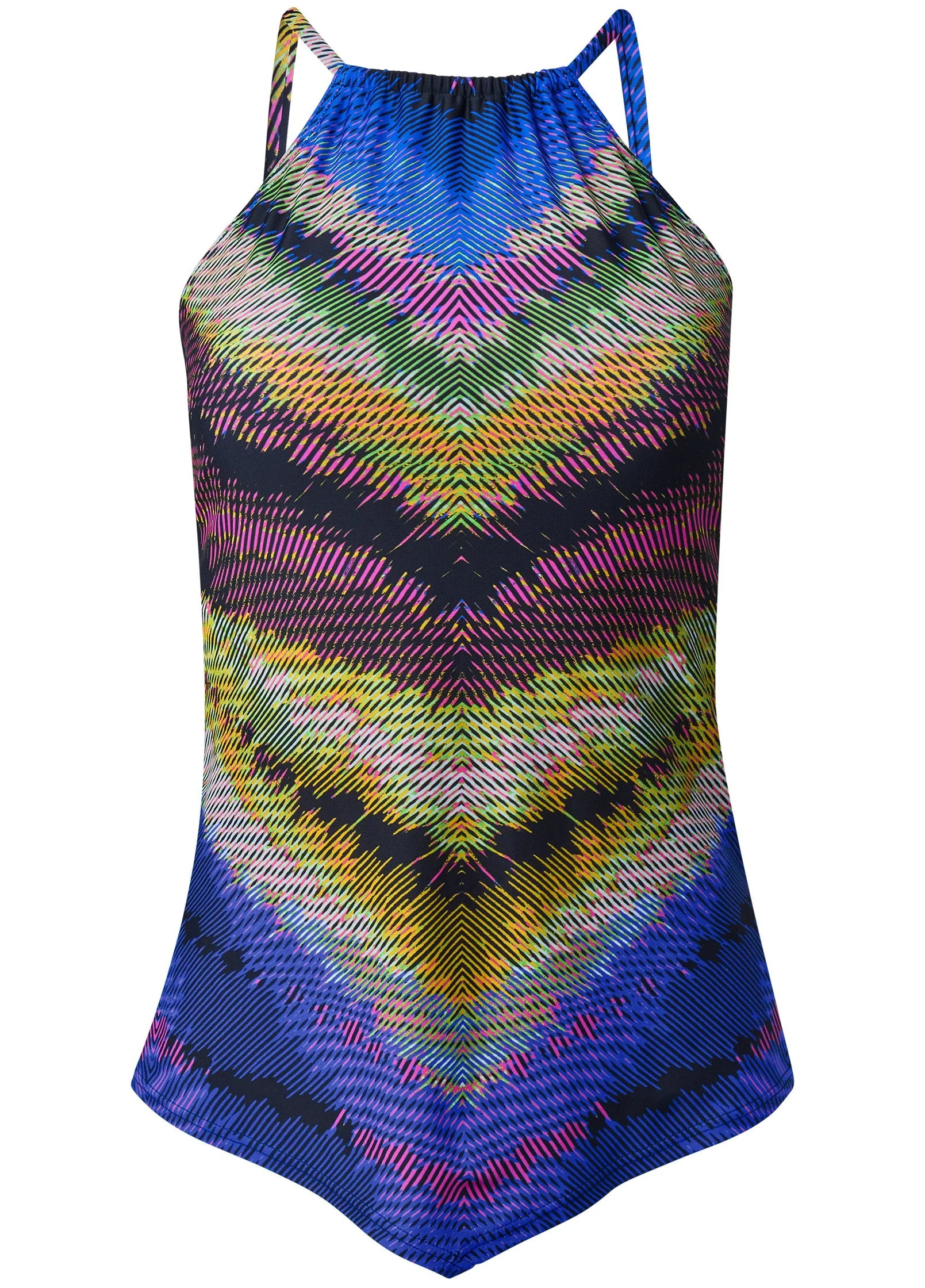 Hanky Hem High Neck Tankini Top Island Life
