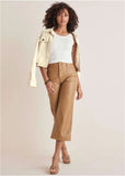 Wide Leg Faux Leather Pants Tobacco Brown