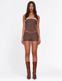 ANTONELLA SHORT BROWN CHOCOLATE CHOCOLATE PINSTRIPE