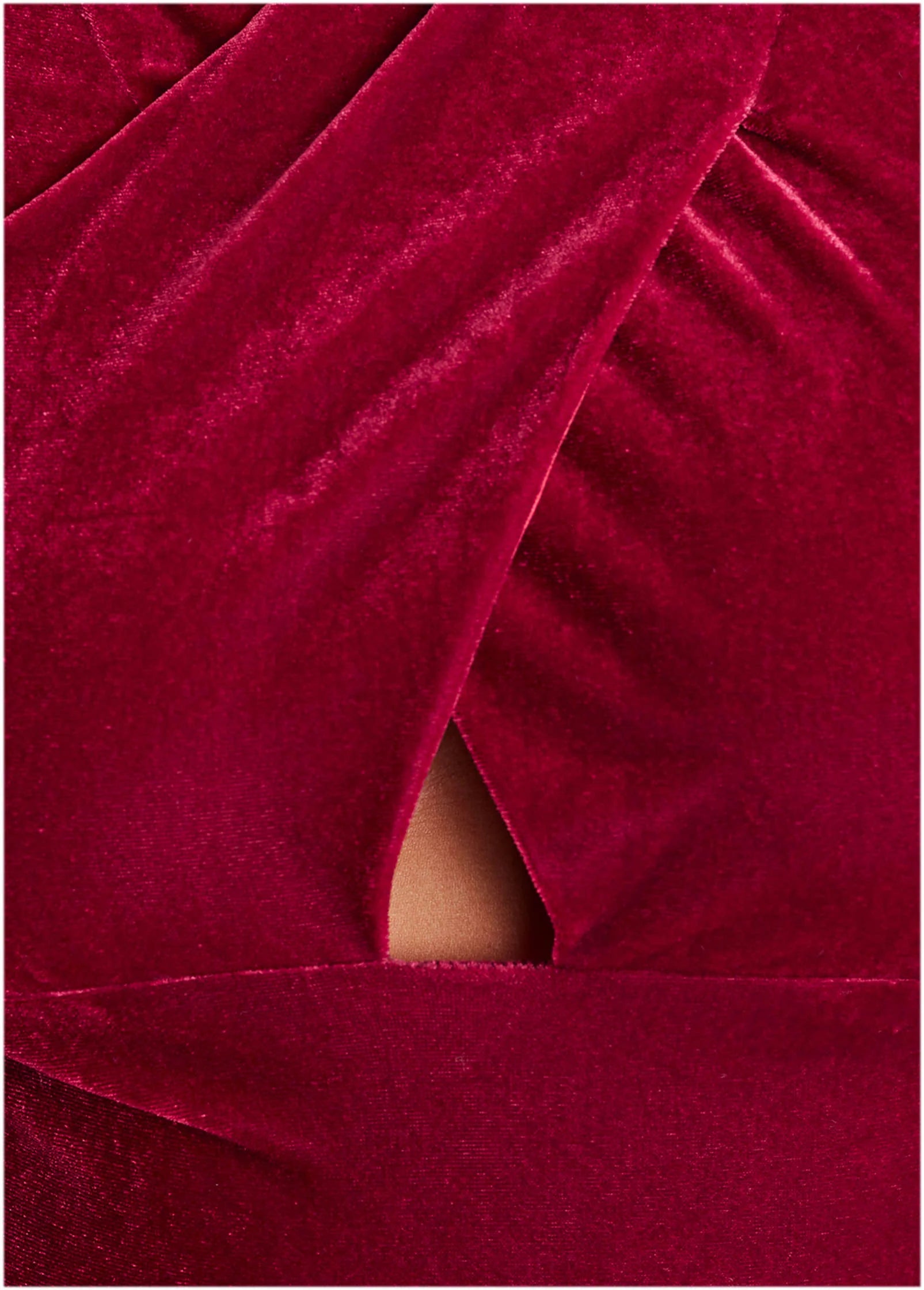 Stretch Velvet Cutout Dress Haute Red