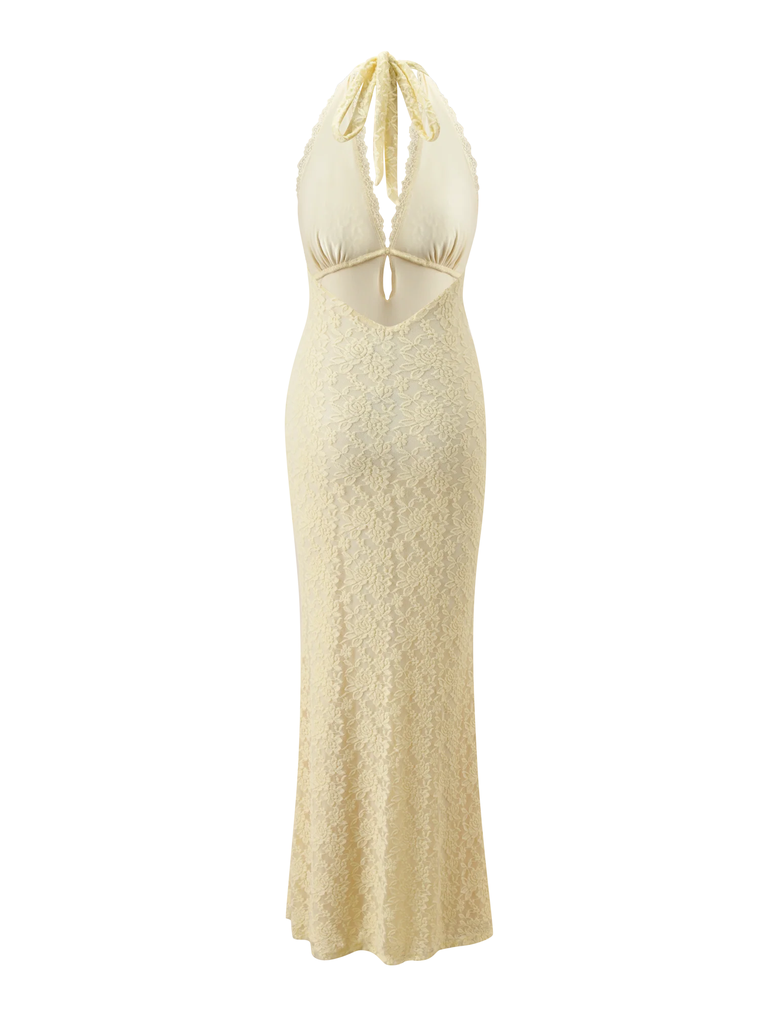 MAVEN LACE MAXI DRESS PASTEL YELLOW