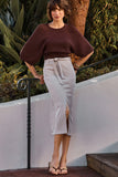 Paula Suede Midi Skirt