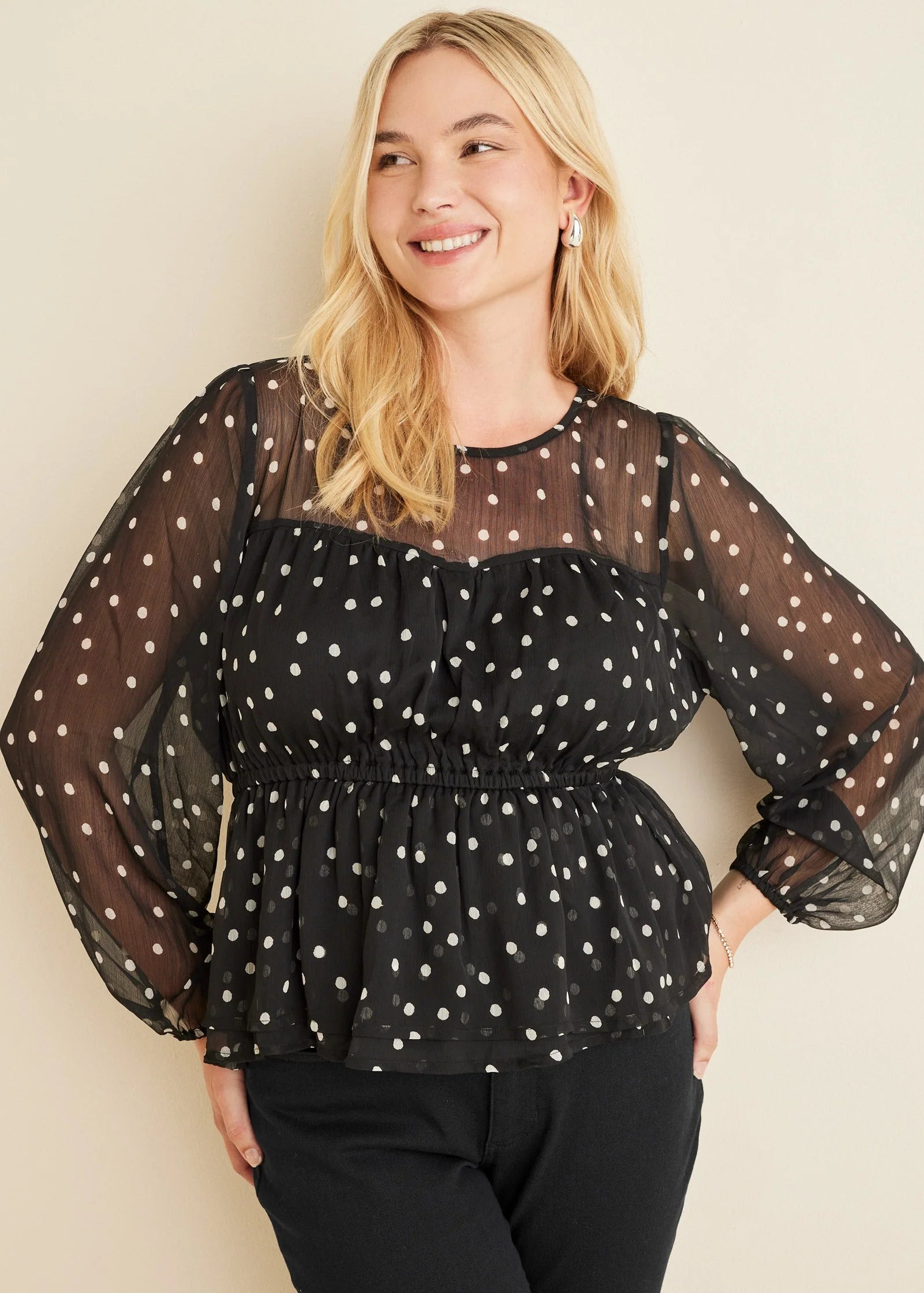 Sheer Beauty Blouse Dolce Vita Dot