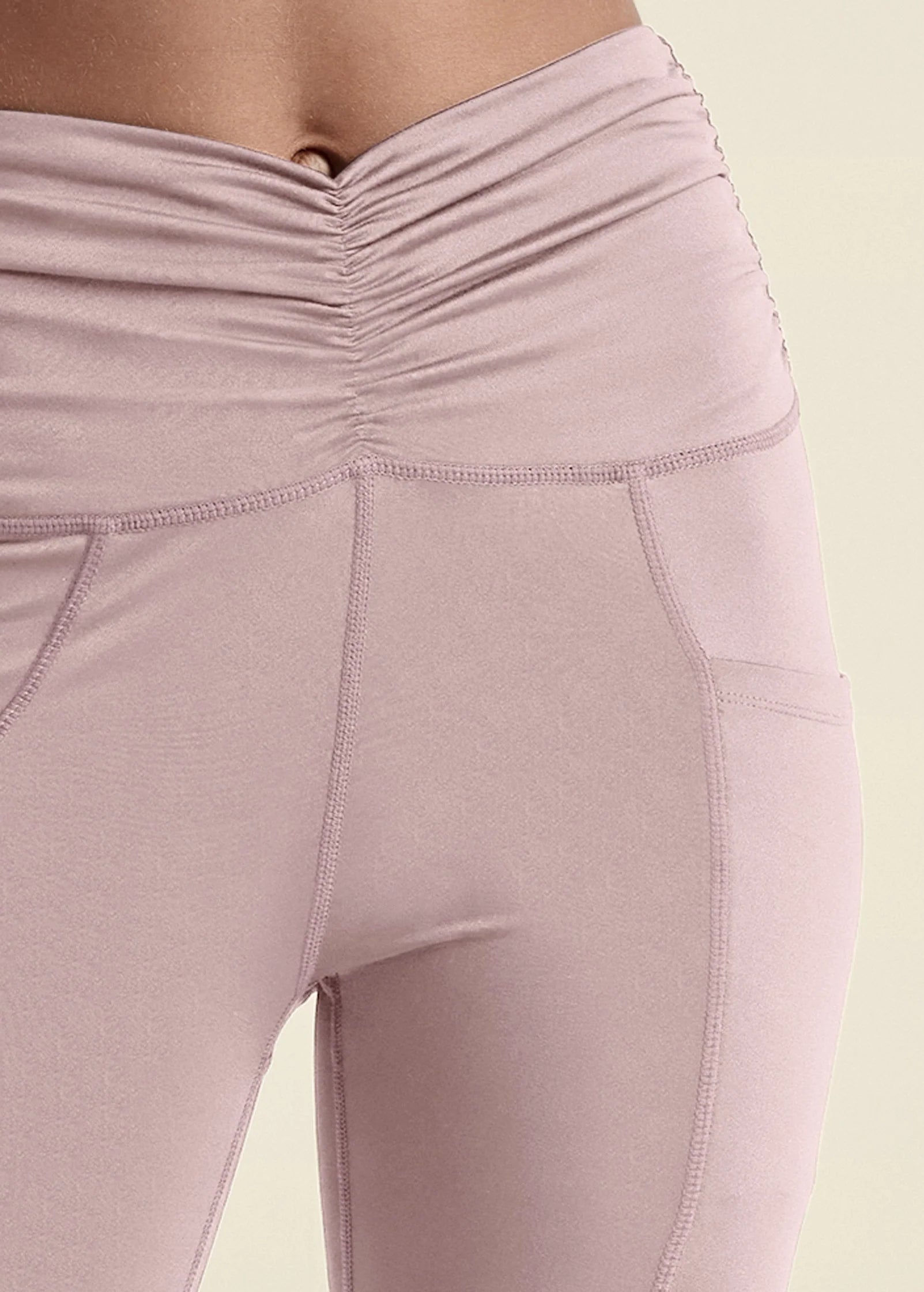 Ruched Waist Leggings Tan