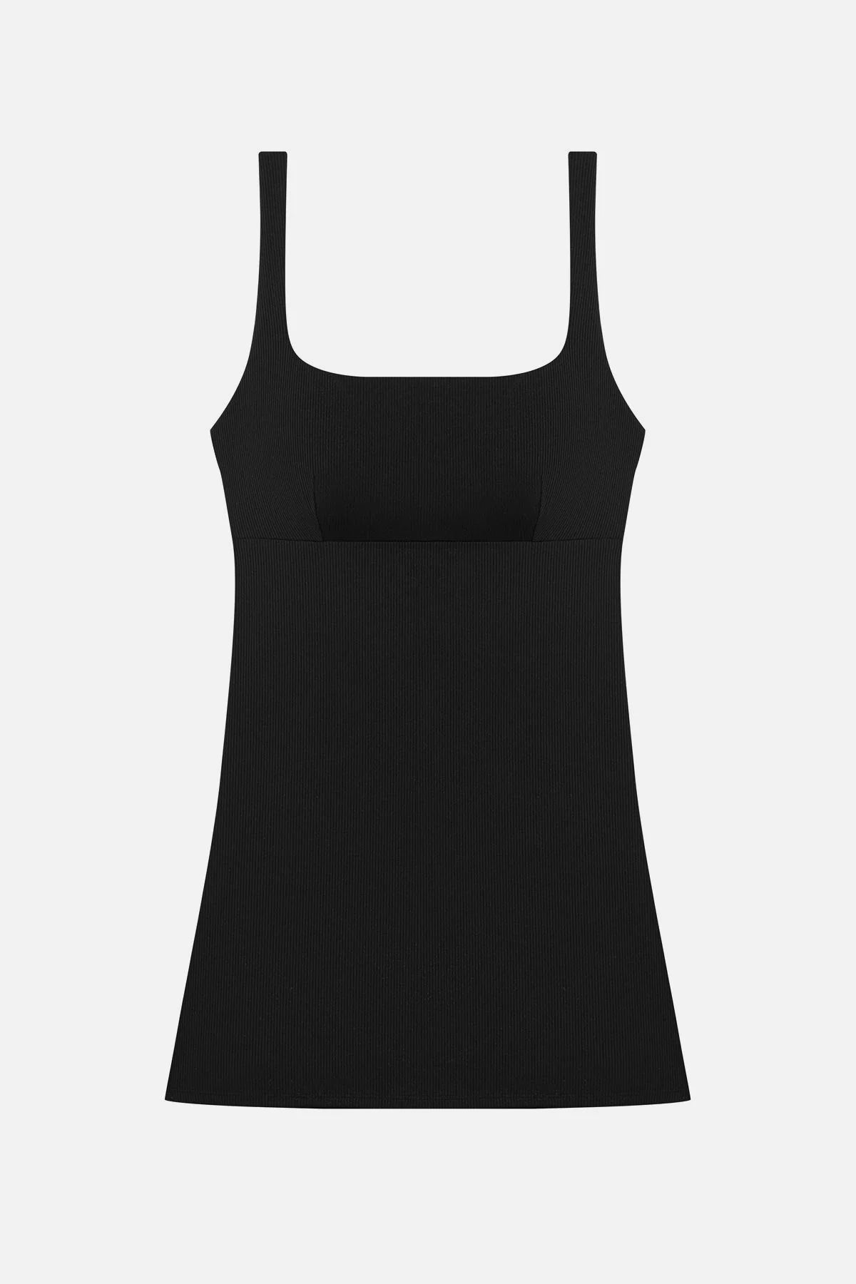 Harper Swim Dress Black Lido Rib
