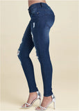 Ripped Skinny Jeans Dark Wash