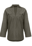 V Neck Oversized Shirt Olive