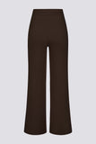 Ribbed Knit Wide Leg Joggers in Pecan