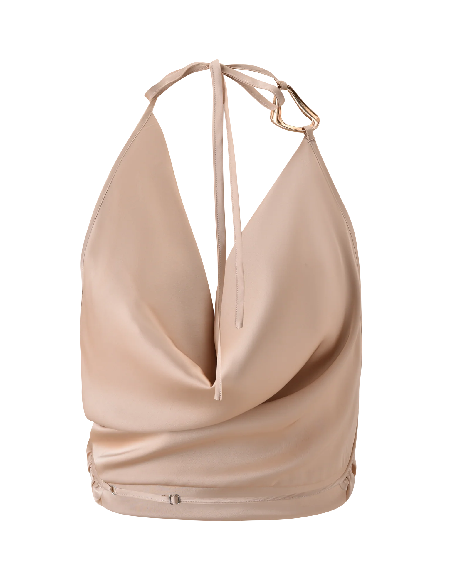CYRENE SATIN COWL TOP GOLD