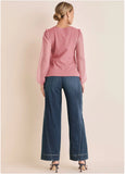 Dot Mesh Sleeve Top Polignac