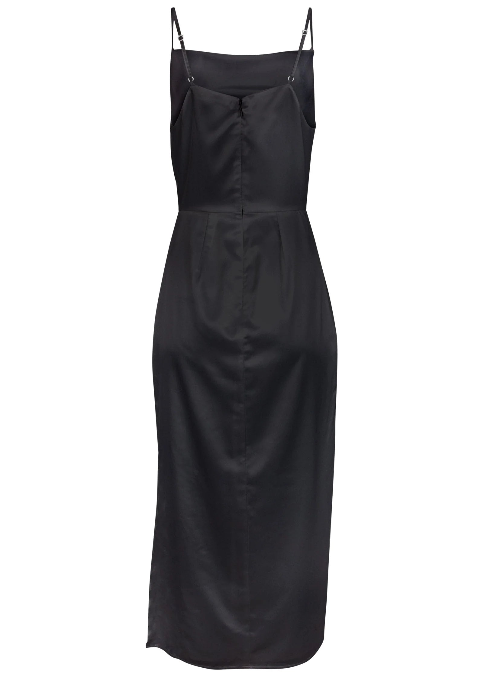 Cowl Neck Slip Dress Jet Black