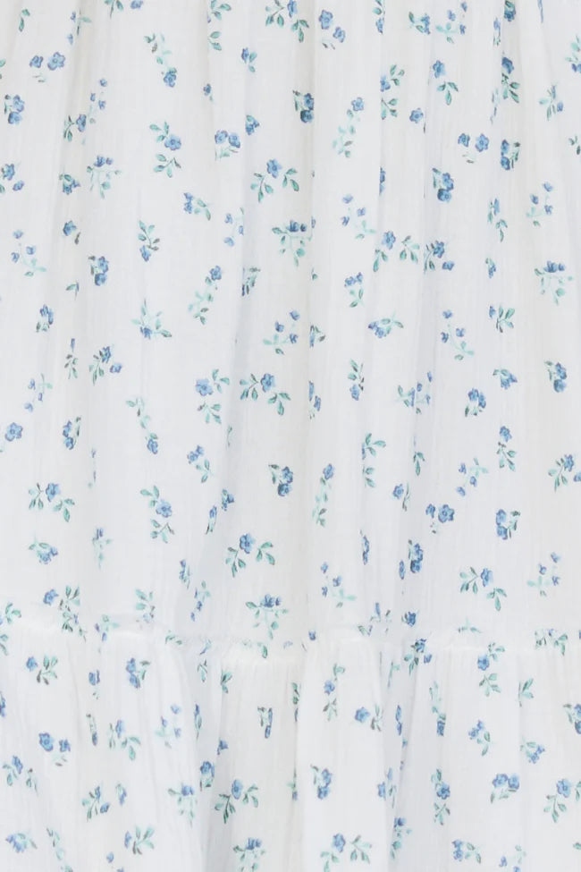 Thalia White Floral Smocked Top Maxi Dress SALE