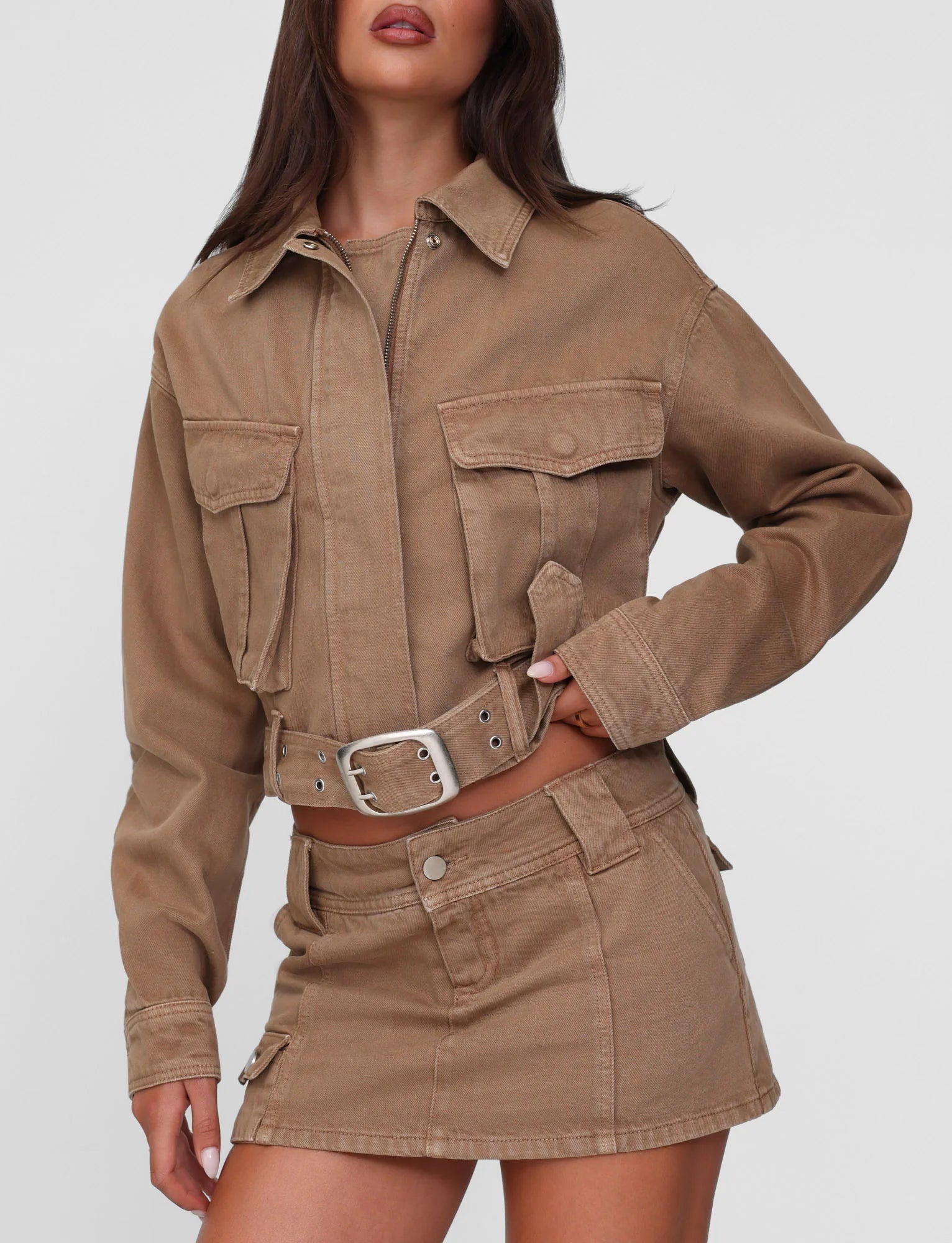 ZELIE MINI SKORT NEUTRAL SANDBLAST WASHED TAN