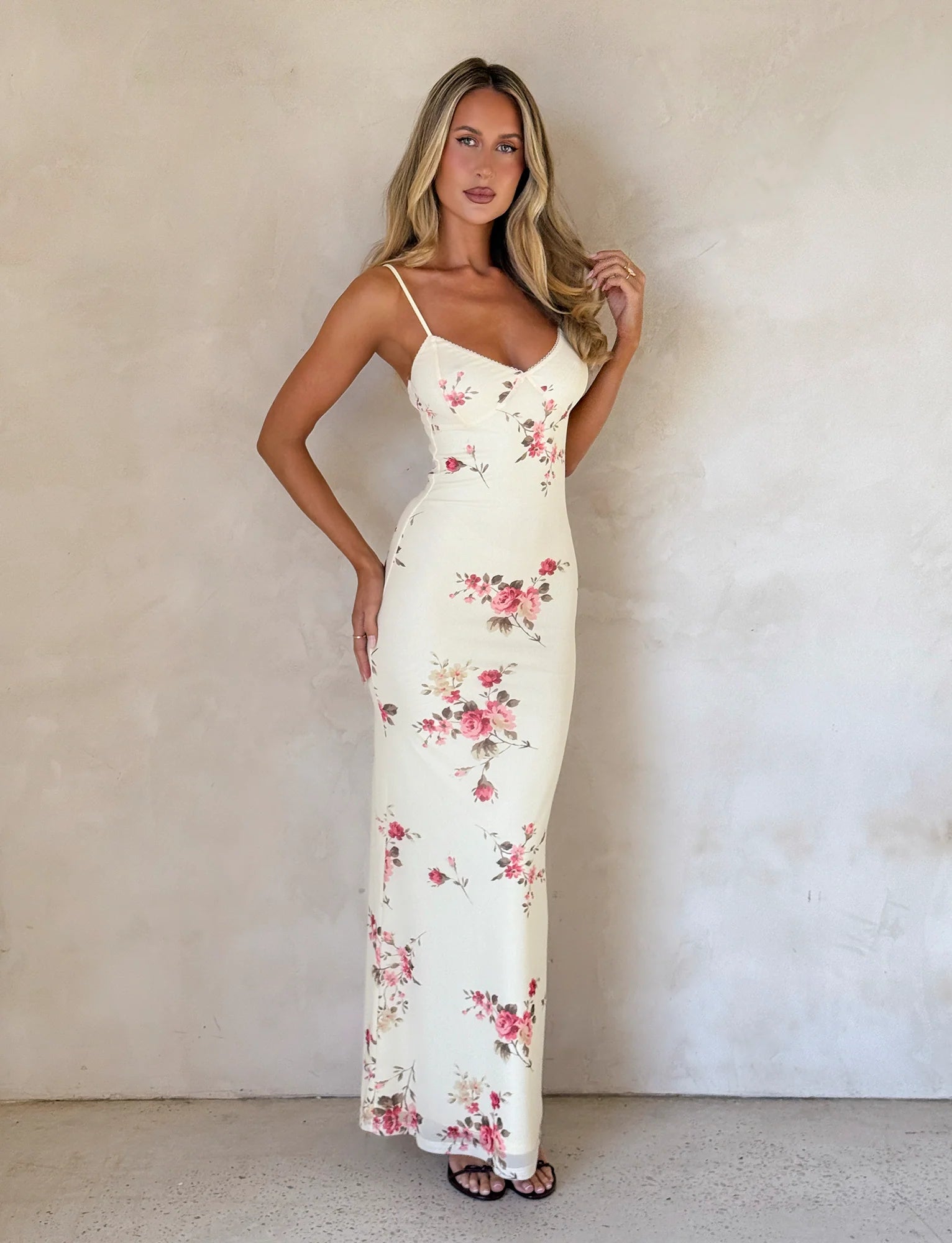 JULIANNA DRESS YELLOW MACRO FLORAL POP FLORAL