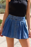 Spencer Pleated Denim Skort