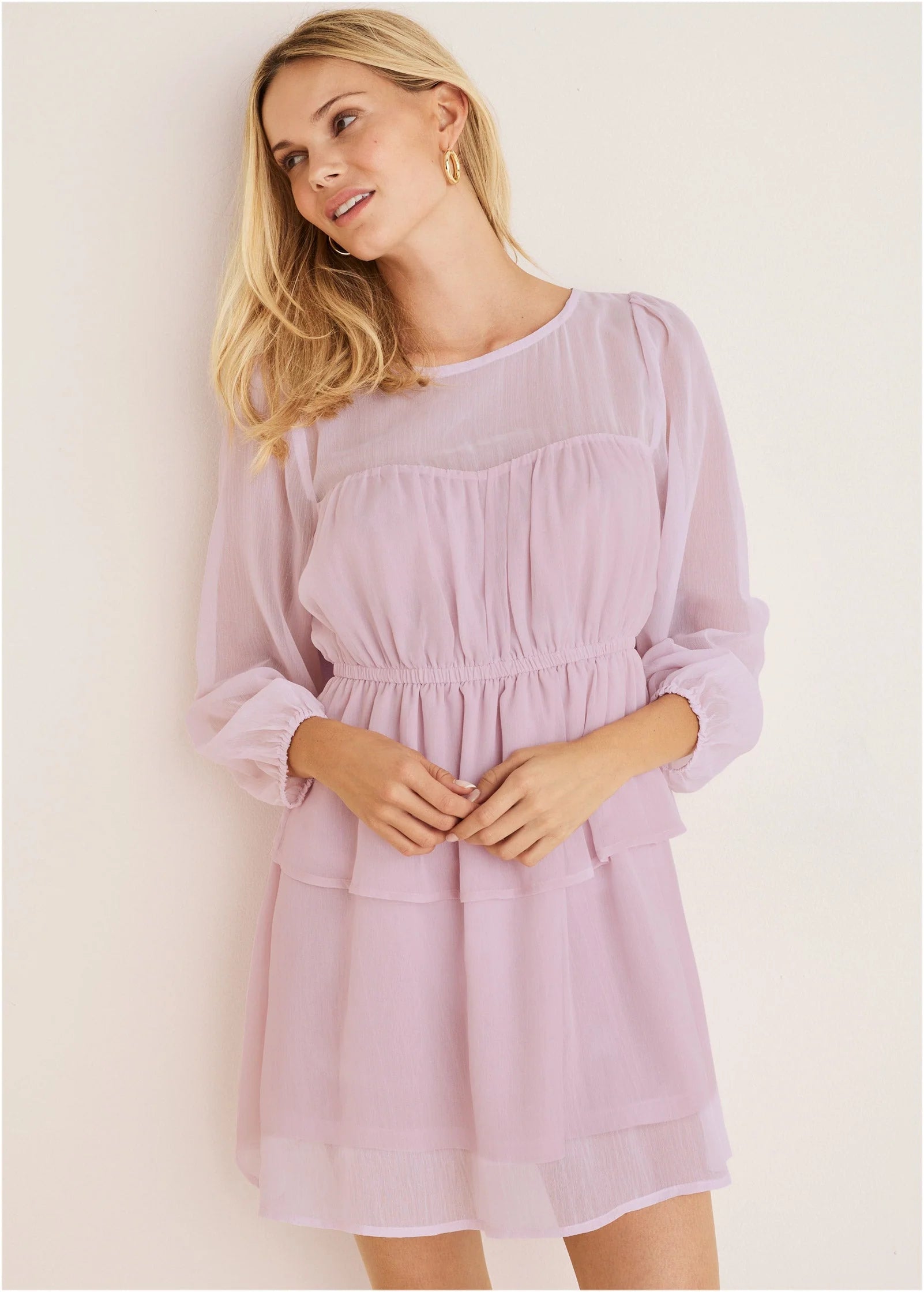 Sheer Beauty Mini Dress Lilac