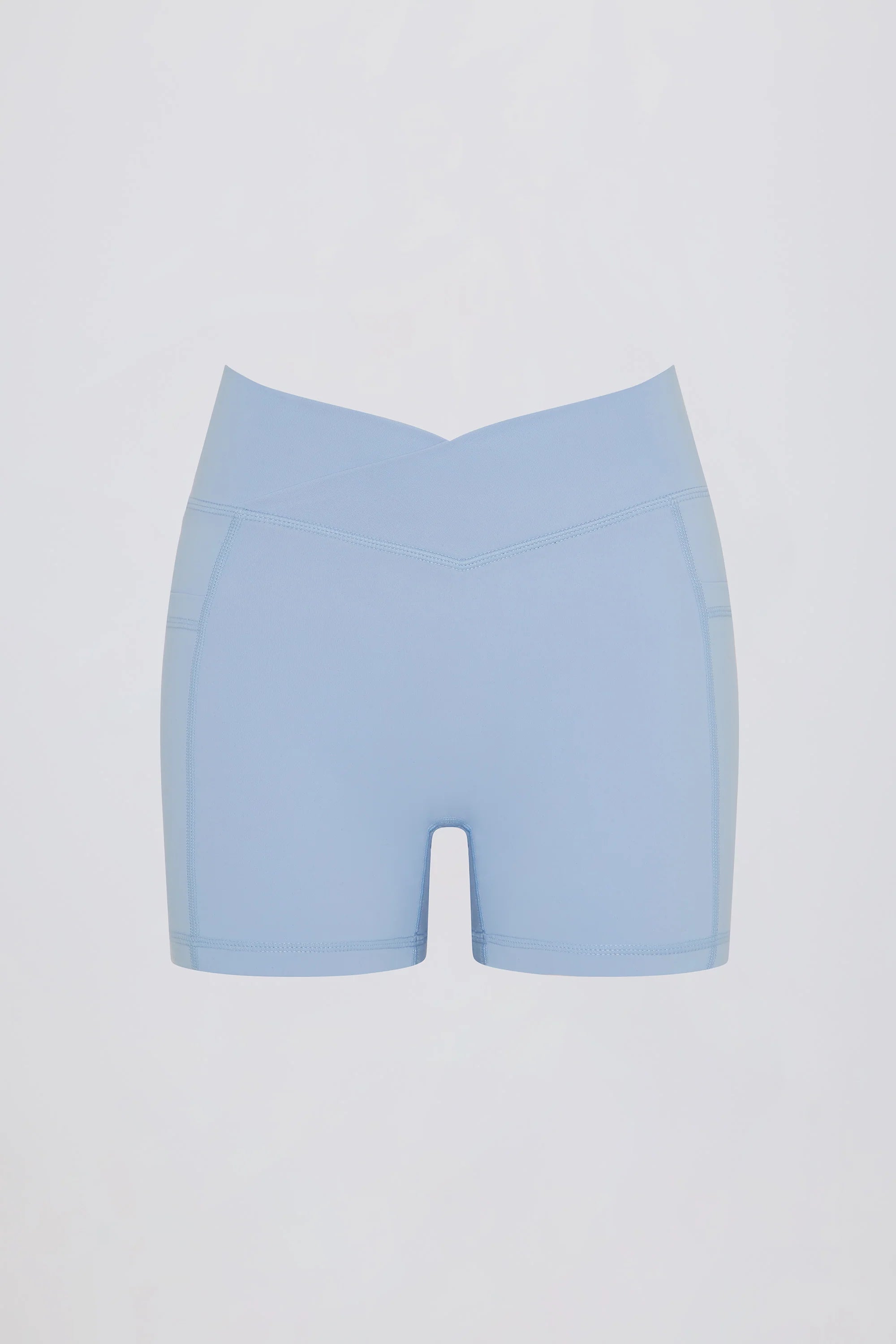 Soft Active Pocket V Waist Mini Shorts in Sky