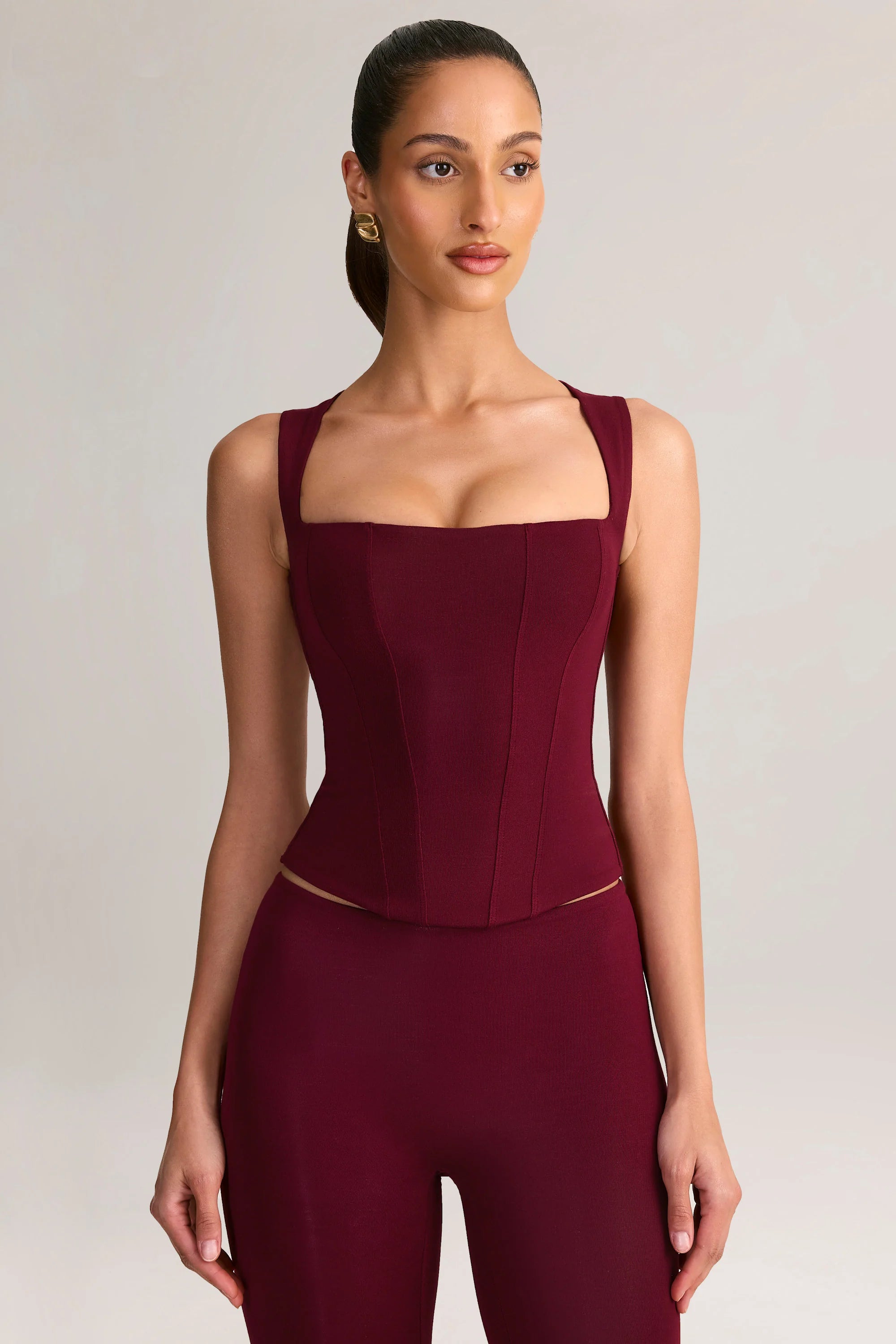 Modal Square Neck Top in Wine