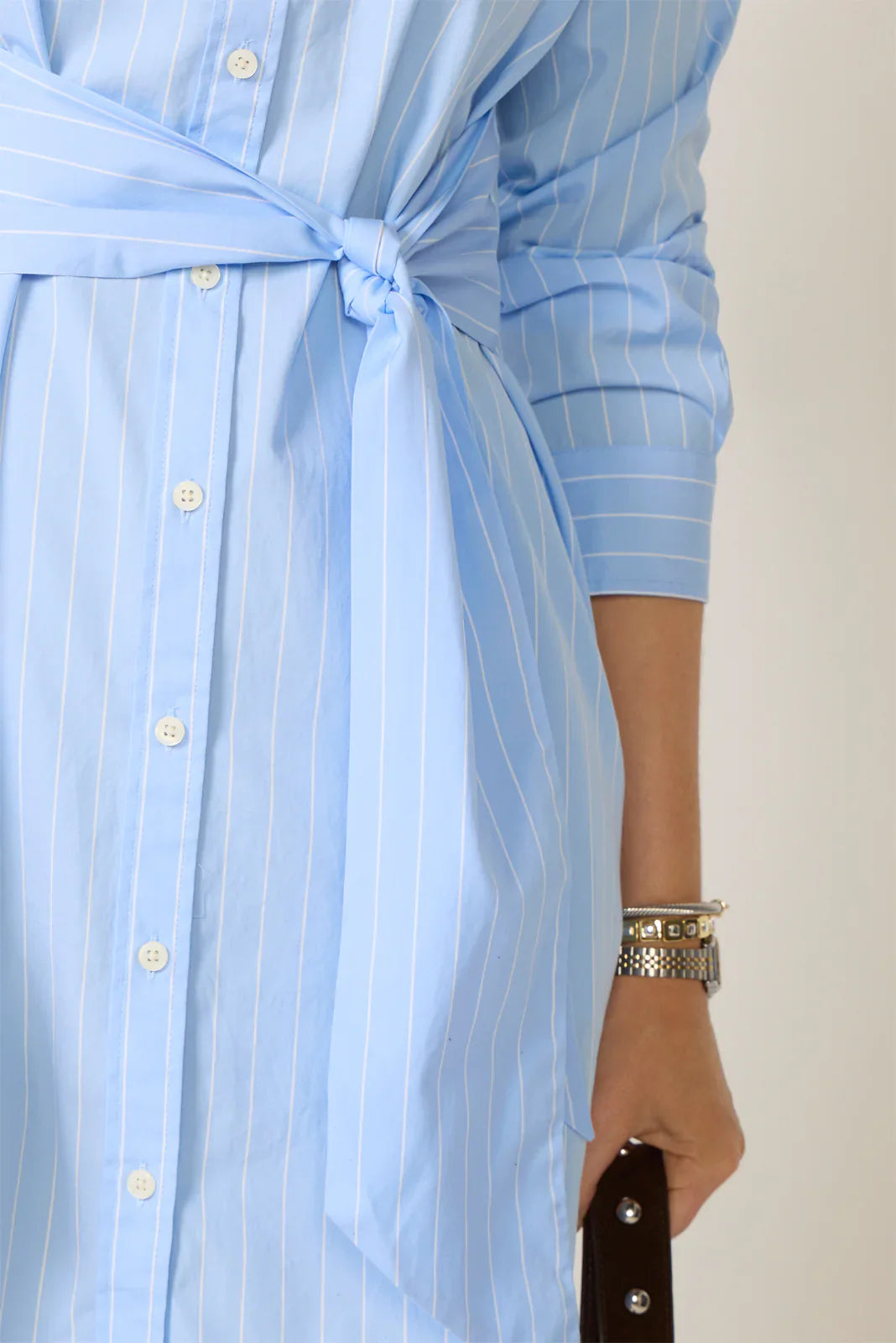 Relaxed Fit Tie Shirt Dress
