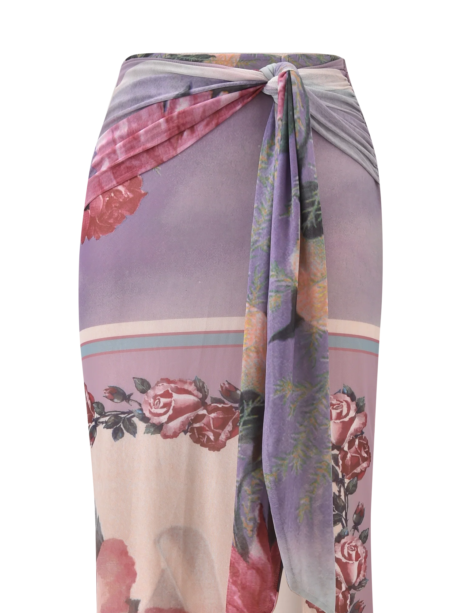 RAFFIE MAXI SKIRT POSTCARD FLORAL
