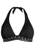 Embellished Halter Top Black Beauty
