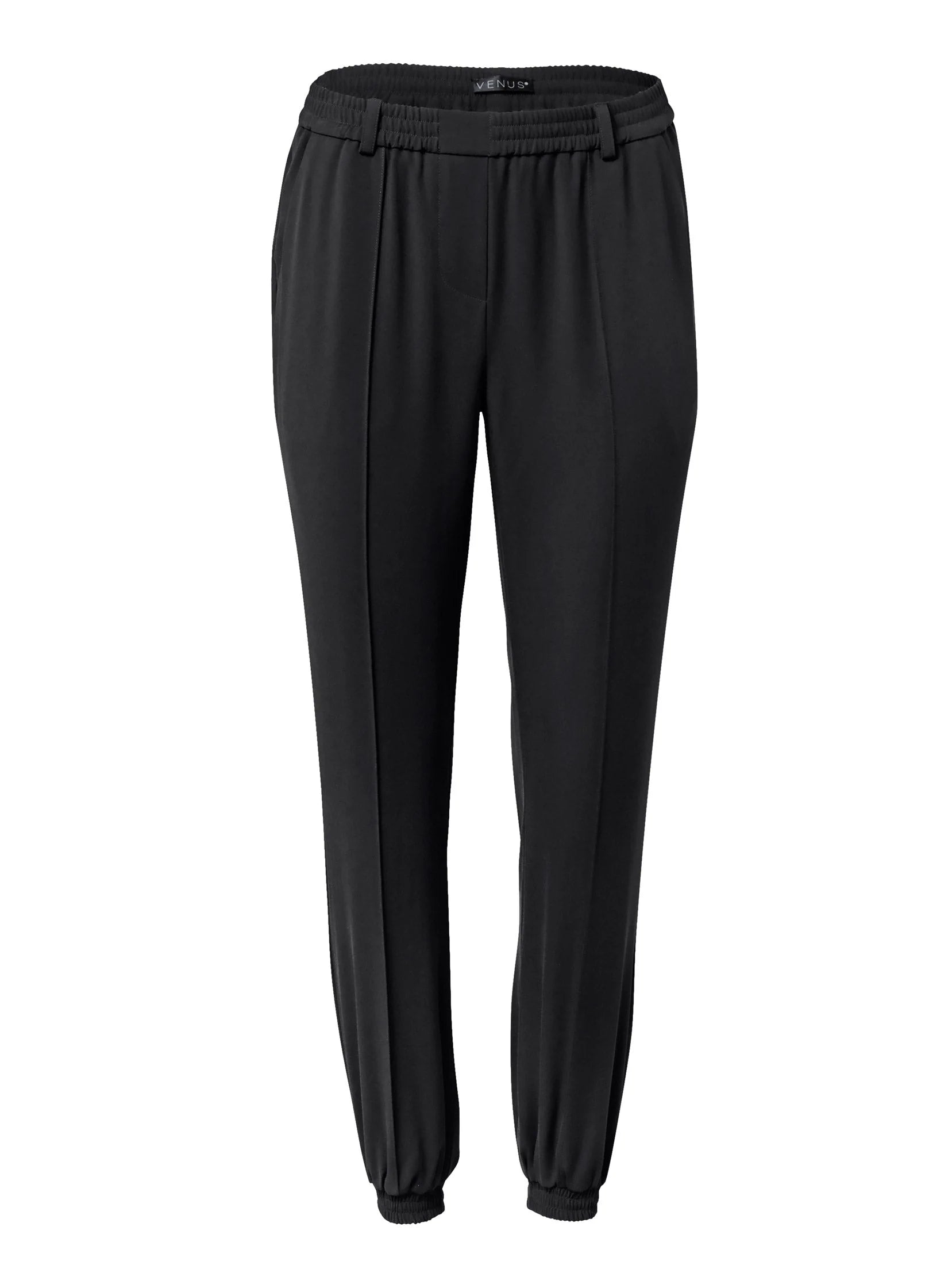 Woven High Rise Joggers Jet Black