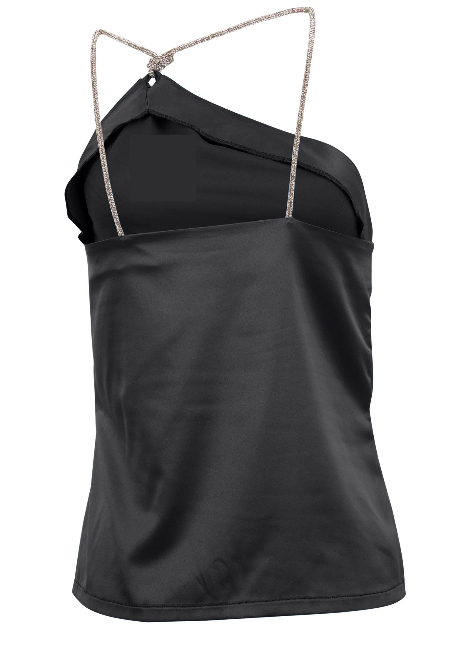Shimmer One Shoulder Top Jet Black