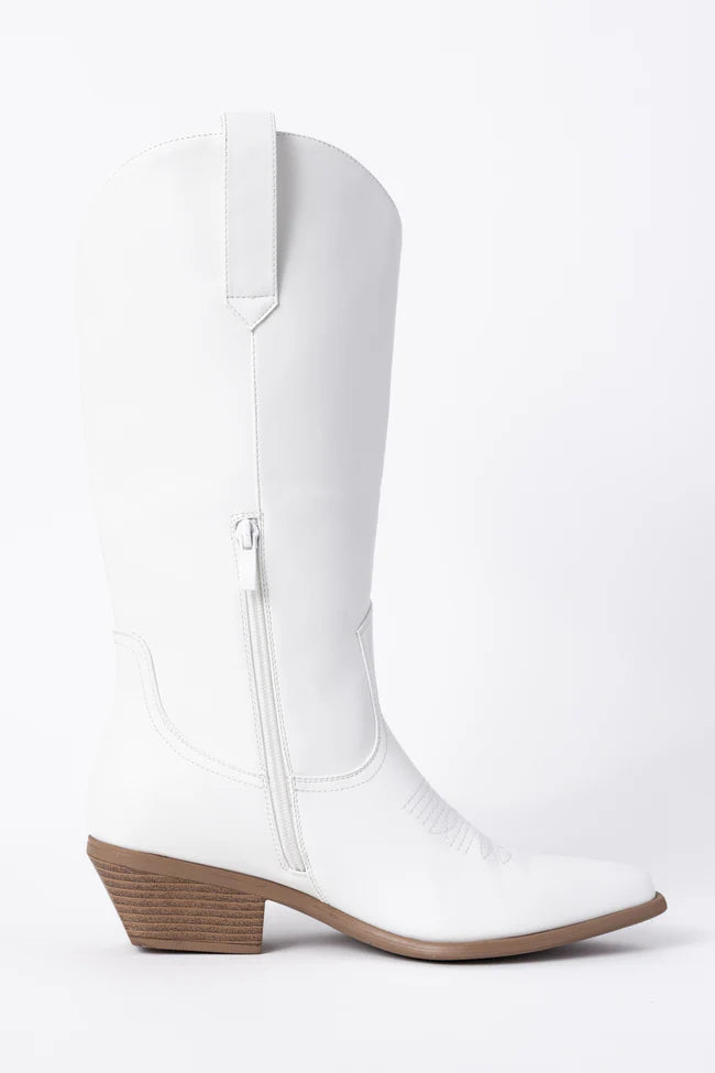 Willa Rose White Cowboy Boots FINAL SALE