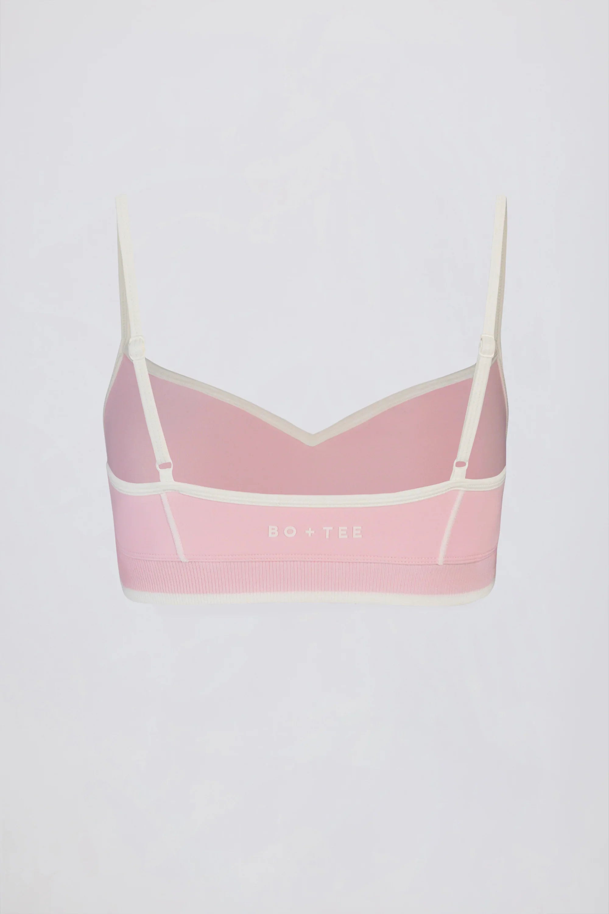 Soft Active Sweetheart Neck Contrast Sports Bra in Powder Pink